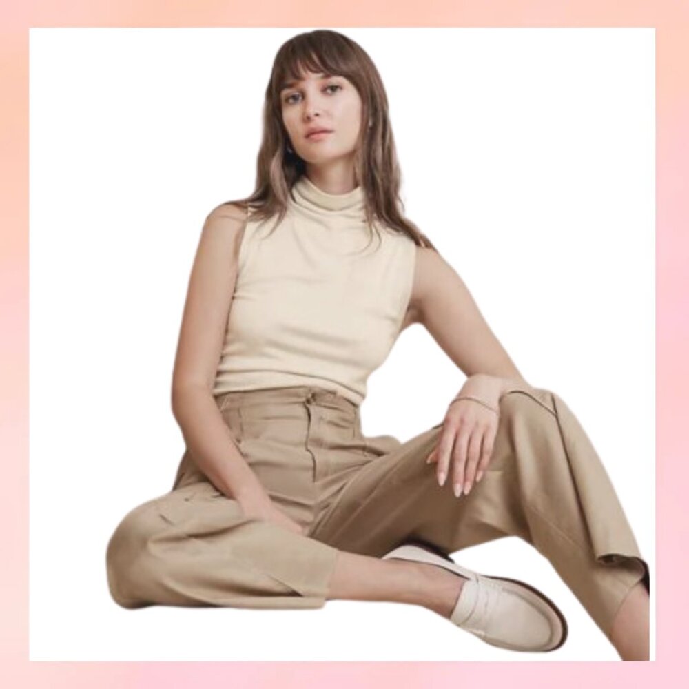 Banana Republic Soft Luxe Sleeveless Turtleneck Top